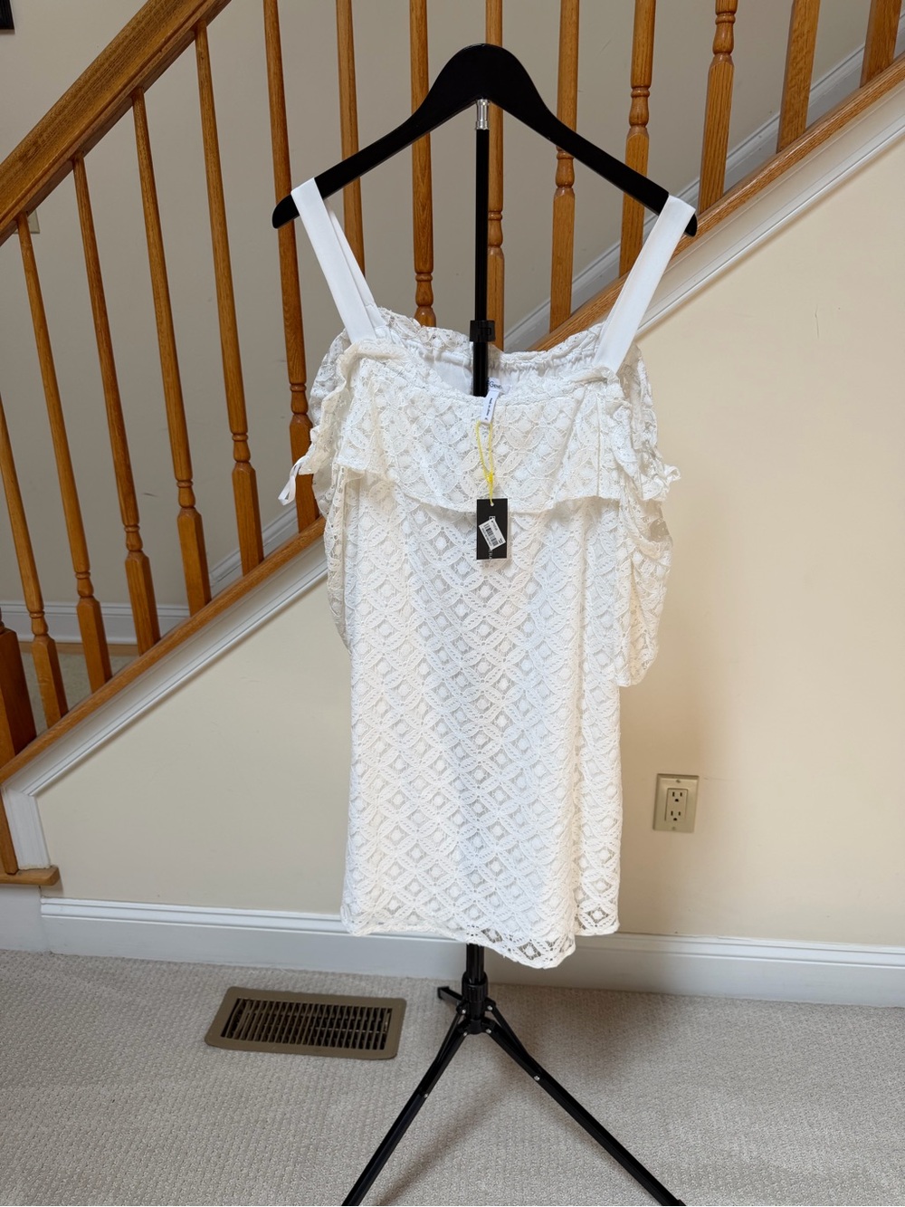 BCBGeneration White Lace Midi Dress